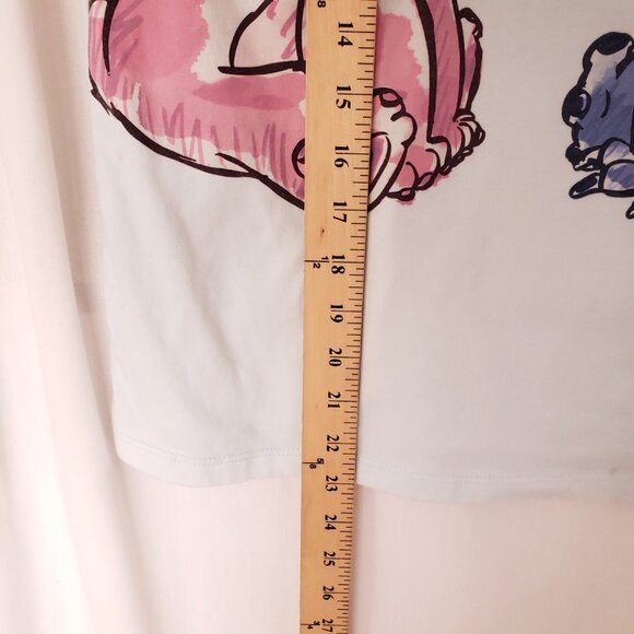 Disney Stitch & Angel Girls Light Blue Cute Watercolor Graphic T-shirt Size XL - Picture 4 of 13